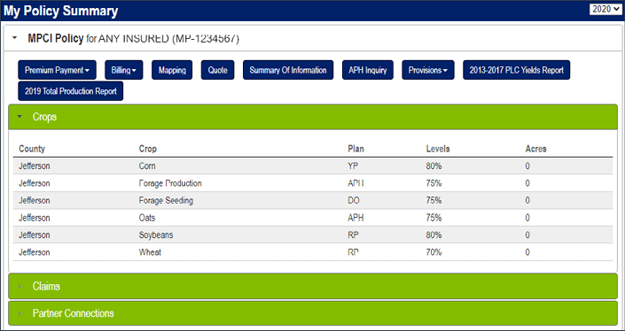 My Policy Summary Screenshot