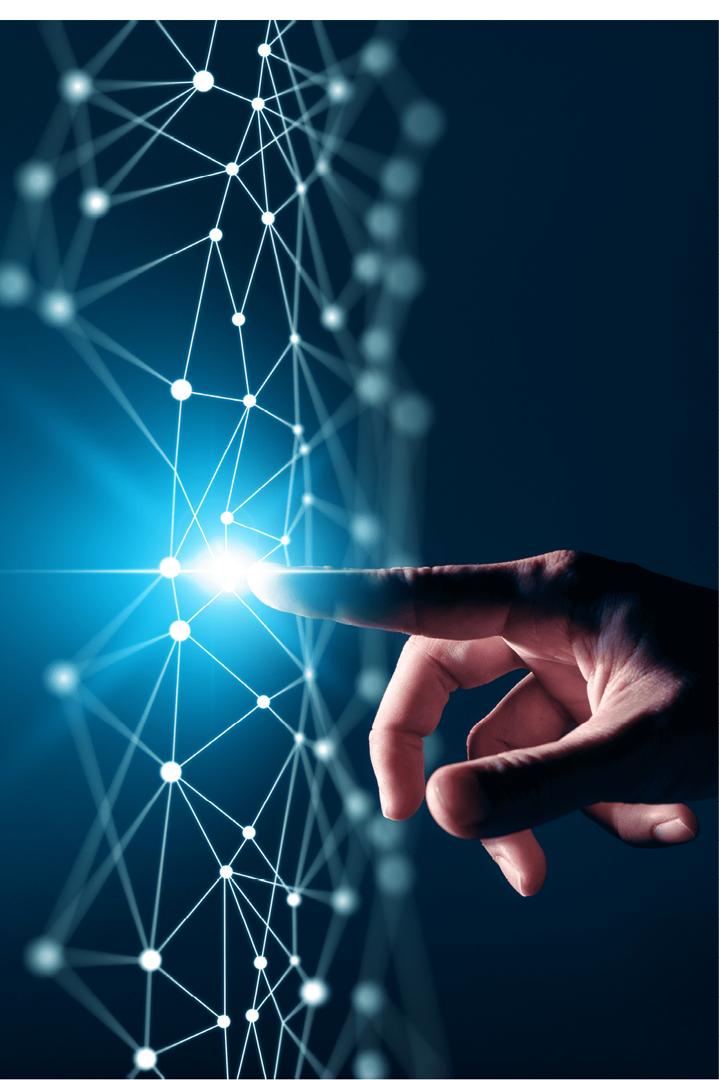 Finger pointing at matrix